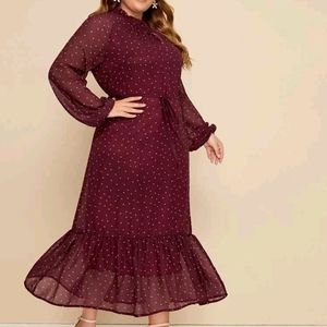 SHEIN Flowy Ruffle Belted Dress